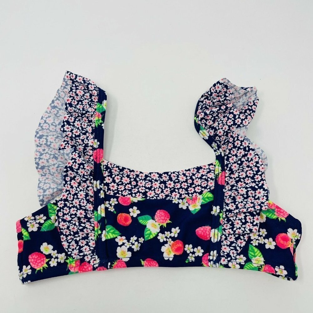 Hula Star Girls Size 6 Floral Ruffle Bikini Top 78